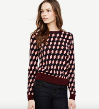 NEW NWT Ann Taylor Geo Jacquard Sweater Sizes: XS or M