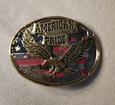 New American Pride Belt Buckle Soaring Eagle The United State USA Flag Attitude