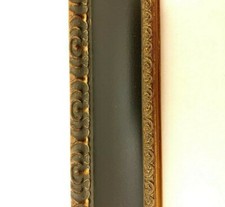 2-3/4" 2.75" Wide Ornate Black Dark Gold Picture Frame Moulding w Gray Highlight