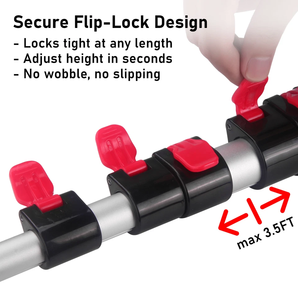 Poste de extensión telescópico multiusos de 5-24 pies para limpieza de polvo de pintura Foto 3 de 4