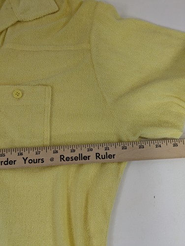 Vtg 70s Mr Man Terrycloth Polo Shirt Sz XL Mod Mens Yellow - Picture 8 of 8