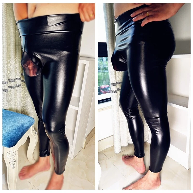 Thick wet cheap look leggings