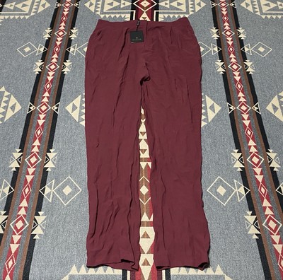 Massimo Dutti Womens Red Dress Pants Viscose burgundy Size 8 NWT T84
