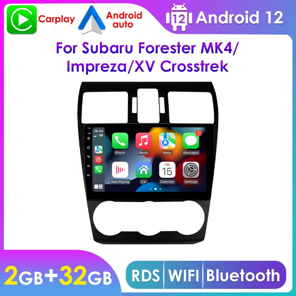 Android 12 Wifi Car Radio Stereo GPS Navi For Subaru WRX STI Forester 2016-2018