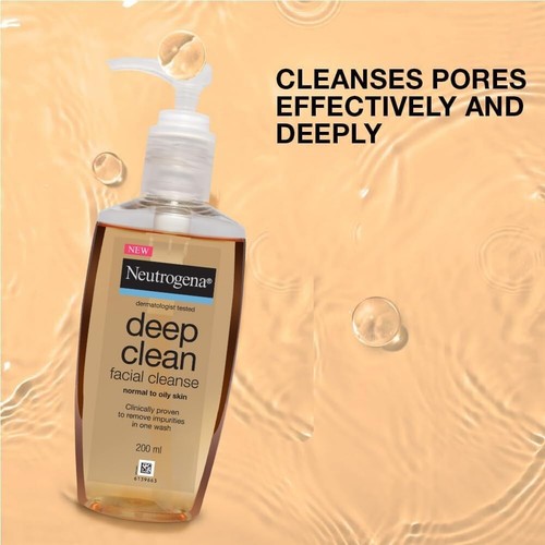 Neutrogena Deep Clean Gentle Facial Cleanser Dermatologist Tested Unisex - 200ml - Picture 7 of 7