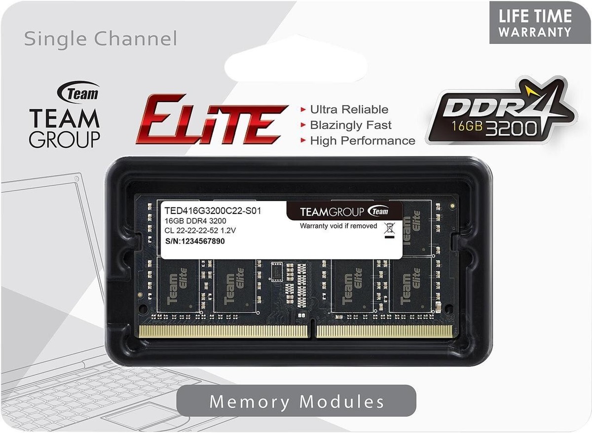 Team Elite 16GB DDR4 3200 (PC4 25600) Laptop Memory Model