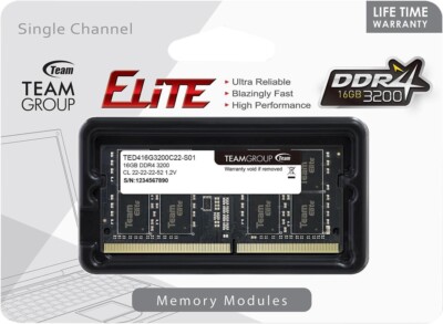 Team Elite 16GB DDR4 3200 (PC4 25600) Laptop Memory Model