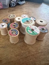 Vintage Lot of 12 Wooden Spools