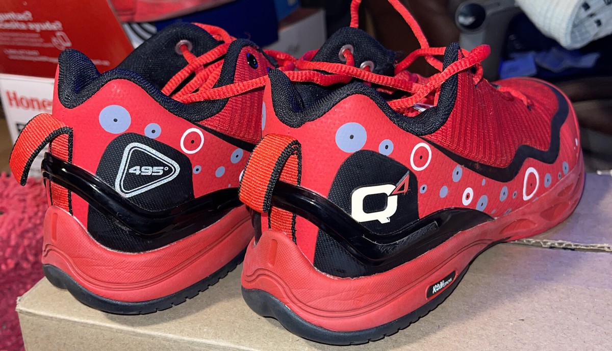 Q4 Sports Shoes Mens Size 10.5 Bright White Fiery Red 495 Icon Press Basketball Q4 Sports 495-Lo Bright White Synthetic Lace Up Low Sneaker  main image 3
