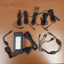 12 Volt Power Supply...9.5 Amps...With 5 Extensions And 5 Way Splitter...NEW
