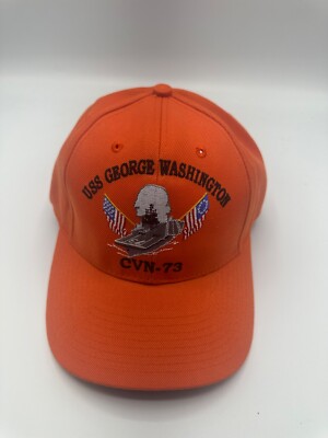 USS George Washington CVN 73 ITT Logo The Corps Orange Baseball Cap Hat One Size