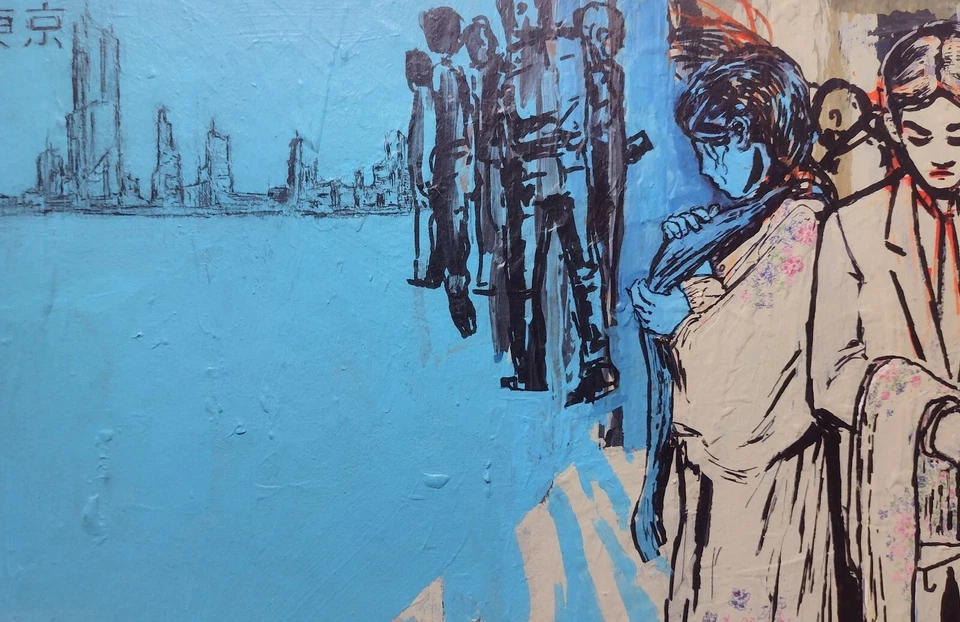 Pintura abstracta de 7 3/4 pulgadas x 16 1/2 pulgadas A. Ávila Foto 4 de 4