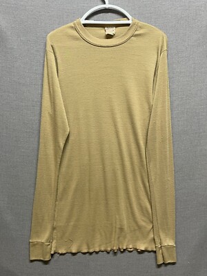 Vintage Cabelas Shirt Mens Large Beige Thermax Base Layer Sidney Neb
