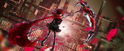 Anime girls rwby ruby rose scythe playmat gaming mat