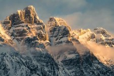 Landscape photography nature mountains canada mist rock Custom Gaming Mat Desk