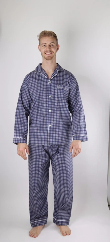 NUEVO Conjunto de pijama de hombre 2 piezas Comfort Zone manga larga/pierna larga multicolor talla S/4X Foto 2 de 4