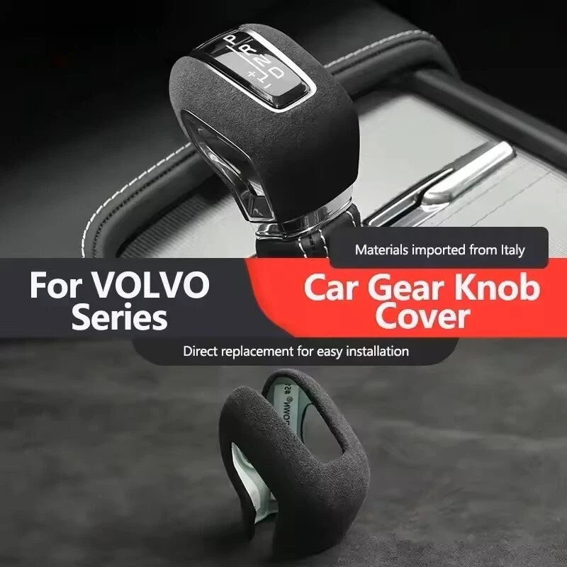 Cubierta de perilla de cambio de marchas de gamuza Alcantara para Volvo S60 S90 XC60 XC90 V60 2018-2024 Foto 3 de 4