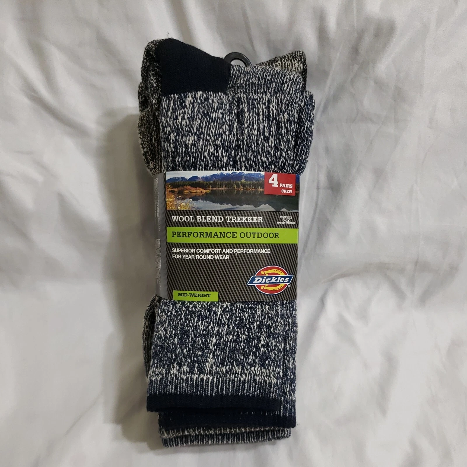 NWT Dickies Wool Blend Trekker Performance Outdoor Mid Weight Socks Size 6-12