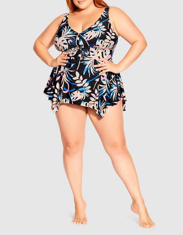Women's Swim Dress With Cups Evans Women's Plus Size Swim Dress - Halter  Back One-Piece With Sweetheart Neckline & Ruched Bust