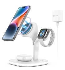 3 In 1 Magnetic Wireless Charger Station Dock For Apple Watch iPhone & Air Pods