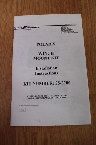 2006 POLARIS SPORTSMAN 500 Cycle Country Winch Mount 25-3200 - Picture 4 of 12