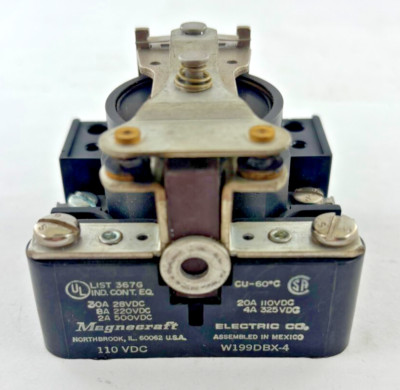 MAGNECRAFT 199DBX-4 30A 28VDC 8A 220VDC 2A 500VDC 110VDC COIL - NEW POWER RELAY