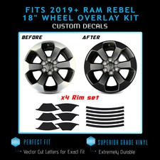 For 2019-2020 Ram Rebel 18 Wheels Rim X4 Full Trim Overlay Decals - Flat Matte