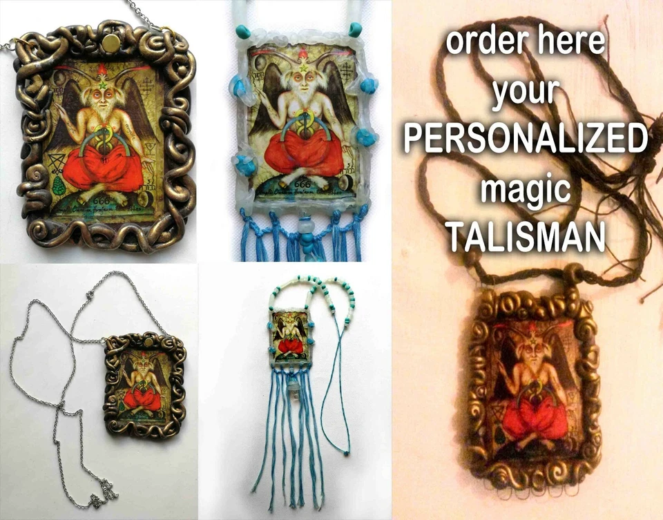 Бафомет готический талисман сатанист подвеска дьявол сатана амулет ожерелье Люцифер - Изображение 3 из 4