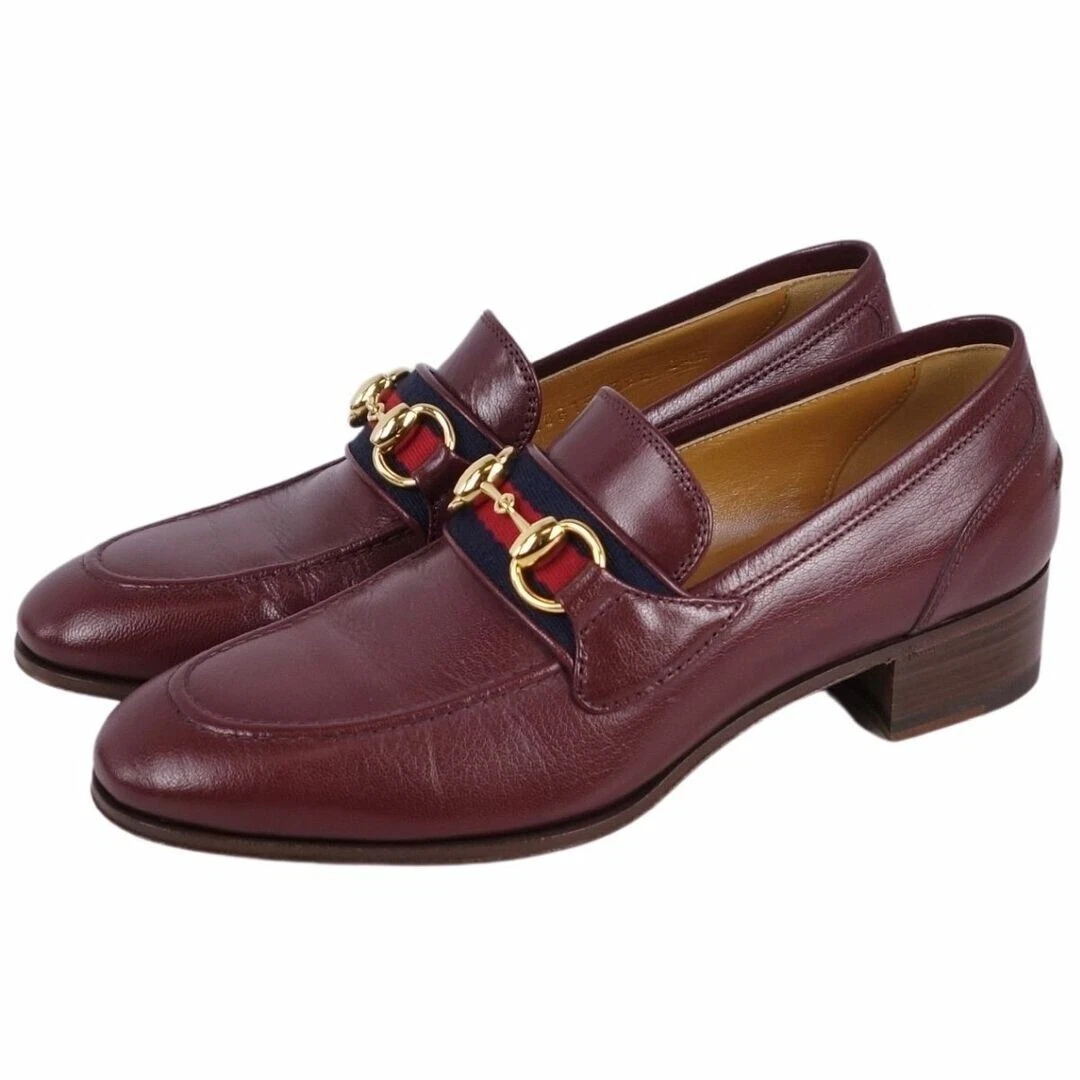 Mocassins Gucci cuir bordeaux ligne sherry horsebit taille EU36 US6 authentiques neufs