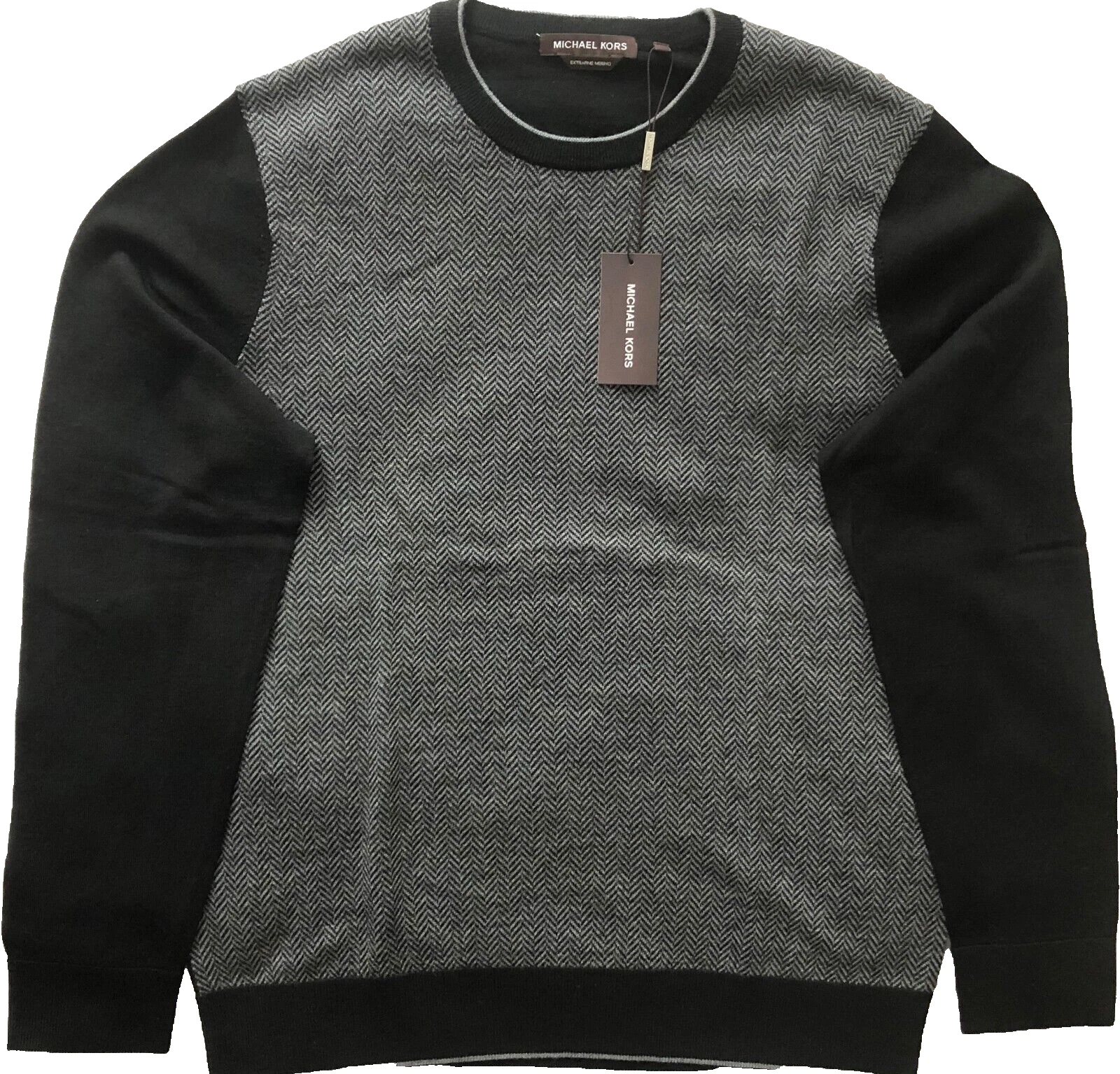 MICHAEL KORS Men's BlackGrey 100% Wool Crew Neck LS Luxury Jumper Sweater L BNWT
Opens in a new wind
