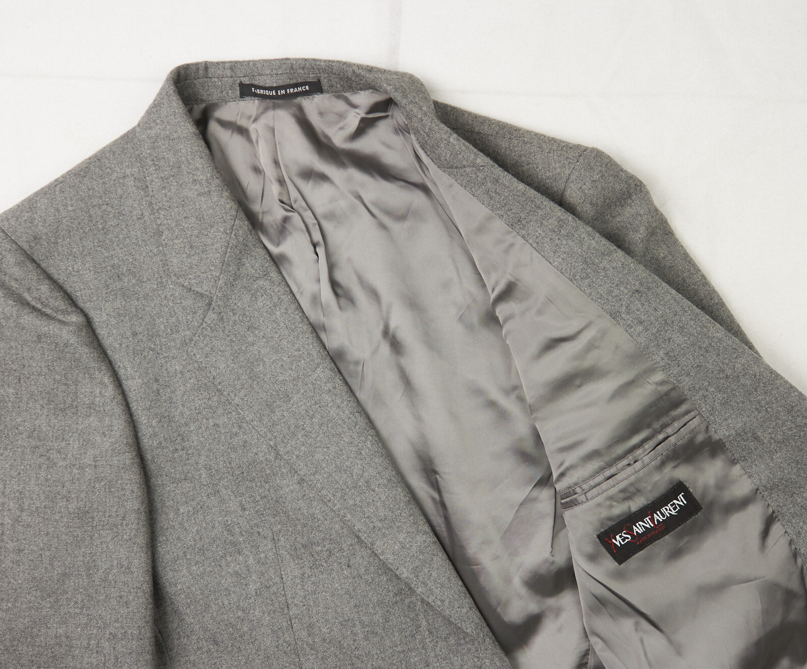 Giacca blazer uomo YSL Yves Saint Laurent taglia EU 46 UK 36" grigio made in France