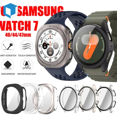 LAPTOPPARTS4LESS Fr Samsung Galaxy Watch 8 7 40/44mm Ultra 47mm Hard Bumper Case Screen Protector