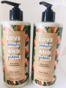 love beauty and planet shea butter and sandalwood body wash