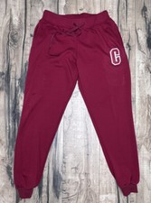 Vintage 80s Champion Reverse Weave Sweatpants Joggers Block C Logo Patch Red XL.
