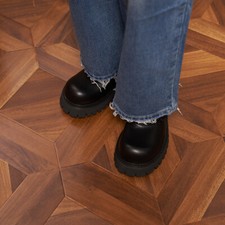 Round Toe Thick-soled Lace Up Real Leather Mens Shoes Formal Dress Business Size