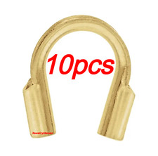 TEN 1.15mm 14k Yellow Gold Stringing Crimp Wire Guard Guardian Thimble Chain End