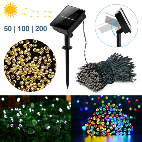 50-500 LED Solar Lichterkette Außen Lichterkette Garten Party weihnachtsdeko NEU - Bild 1 von 15