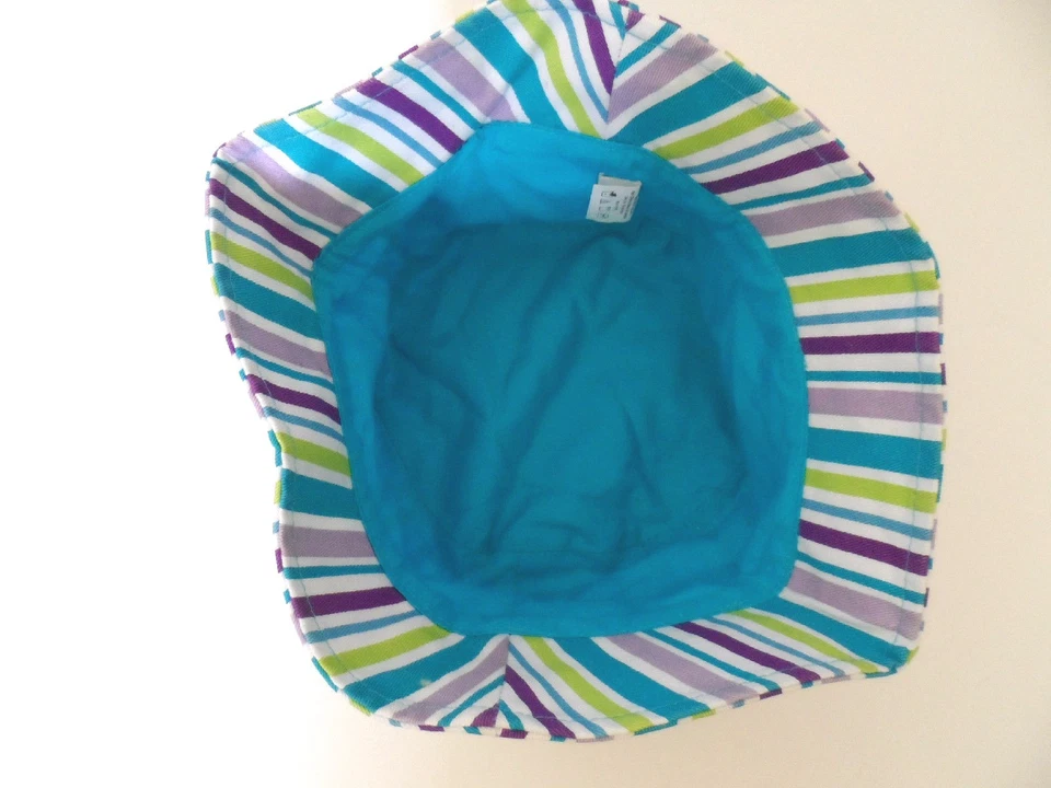 Nuevo sombrero para el sol para niños pequeños 100 % algodón a rayas - niños 3-7 () Foto 3 de 4