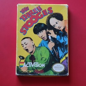 Nintendo NES The Three Stooges Game Box Manual Cleaned Tested Mo Curly Larry