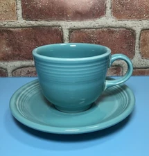 Fiesta Turquoise Matching Cup and Saucer Set QQB & QQC (2002 Manufacturing Date)