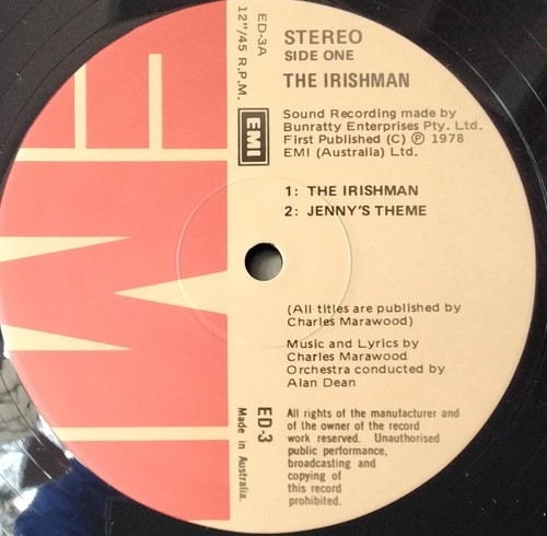 THE IRISHMAN Soundtrack MARAWOOD BRENDAN LOCKE 1978 EMI ED.3 AUS ONLY 12"EP RARE - Picture 4 of 4