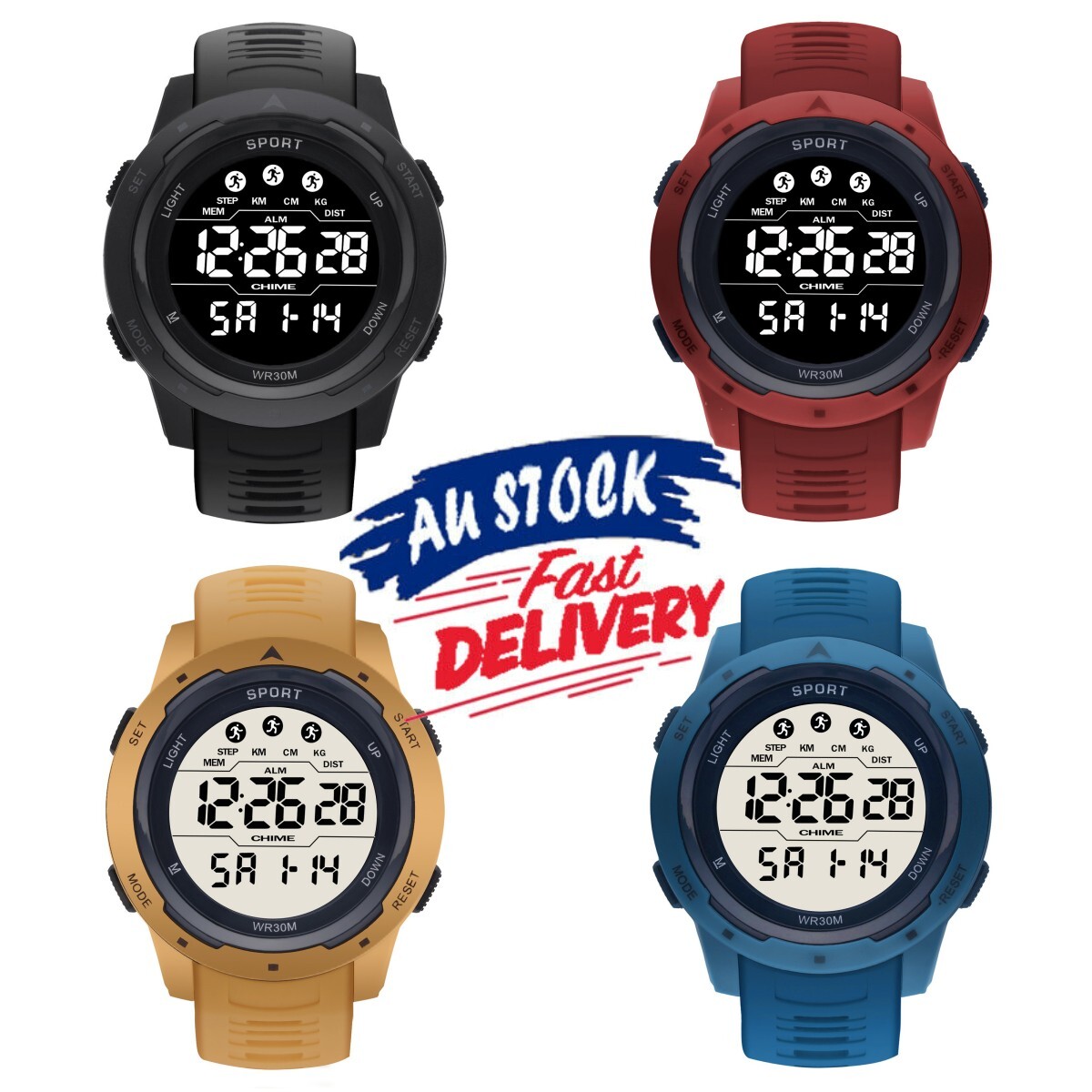 Men Watch Waterproof Digital Wristwatches Sports Quartz Casual Fashion Watches