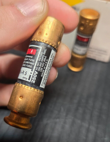 Bussman FRN-R-5 & FRN-R-25 Fusetron Dual Element Time Delay Fuses Box of 10 (00) - Picture 3 of 7