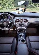 Car Rearview Mirror 360° Rotation Adjustable Phone Holder Mount Multifunction