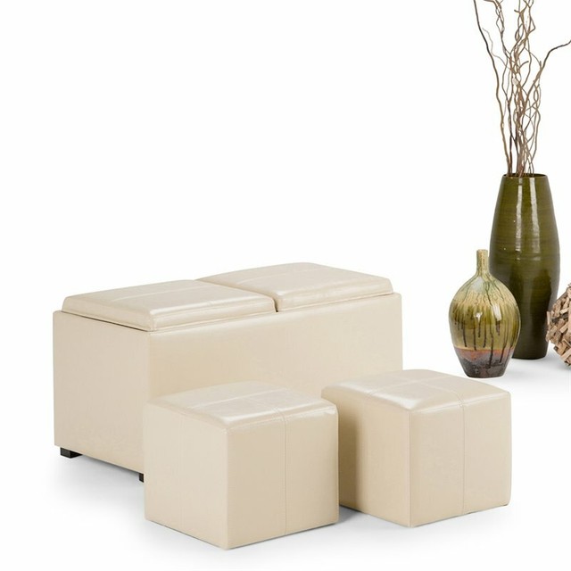 Atlin Designs 3 Piece Faux Leather Storage Ottoman In Cream For - Cream Faux Leather Storage Ottoman Atlin Designs 3 Piece Faux Leather Storage Ottoman In Cream For - Cream Faux Leather Storage Ottoman