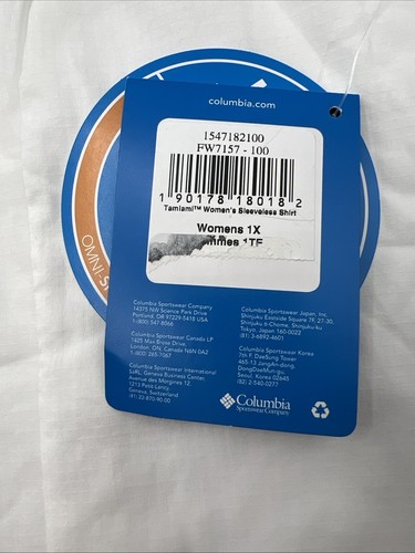 Columbia Tamiami Damengröße 1X weißes ärmelloses Hemd mit Druckknopfverschluss neu - Bild 4 von 5