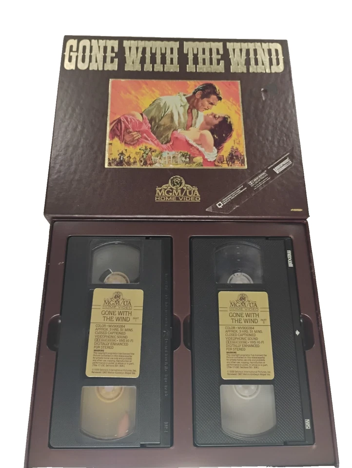 Gone With The Wind MGM Home Video 2 Tape VHS Box Set 1985 With Original Book - Image 2 of 4