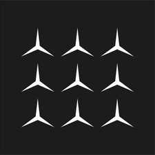 Set of 9 - Three Point Star Thin Shape Vinyl Decals 3 Point stars Stickers