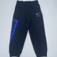 Nike Boys Fleece Joggers Sweatpants Size 7 Black Blue Yellow Just Do It