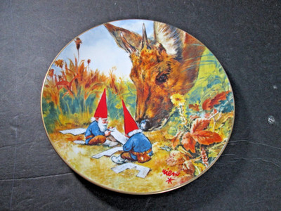 Gnomes Rien Poortvliet Plate - Gnome Made 1976